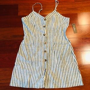 XL Green & White Striped Lulus dress, NWT